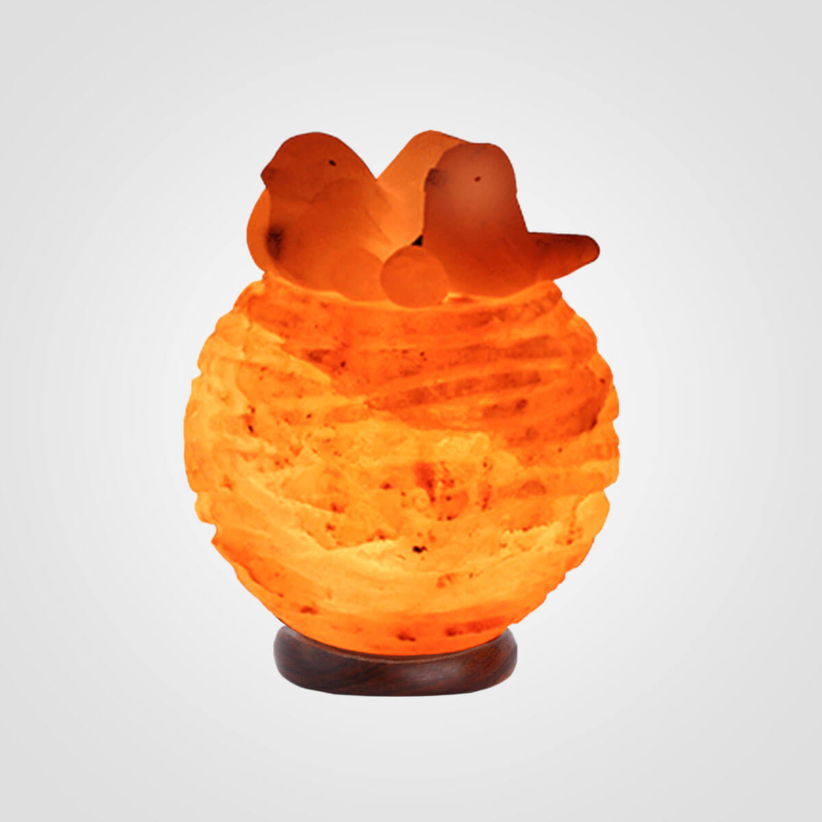 Himalayan Nest with Birds Shape Salt Lamp