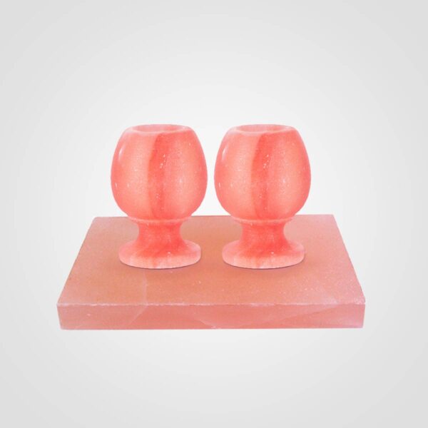 Himalayan Salt 2 Wine Glasses & 1 Block