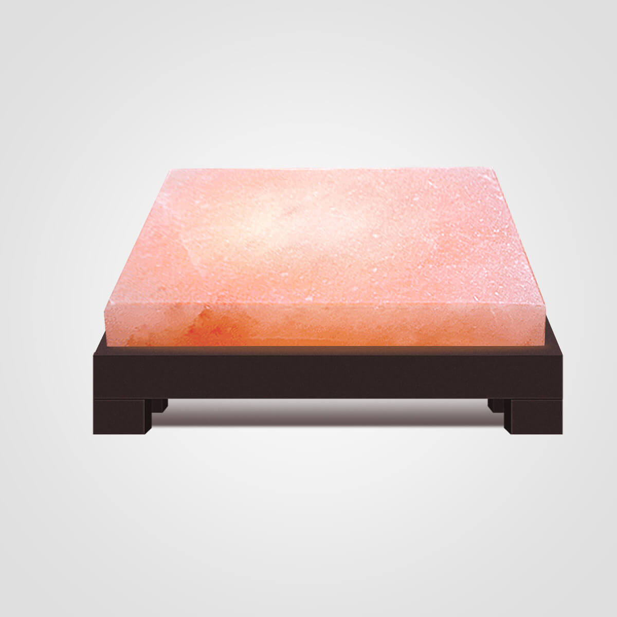 Himalayan Salt Round Slab with Wooden Holder (12x8x1.5) Inch