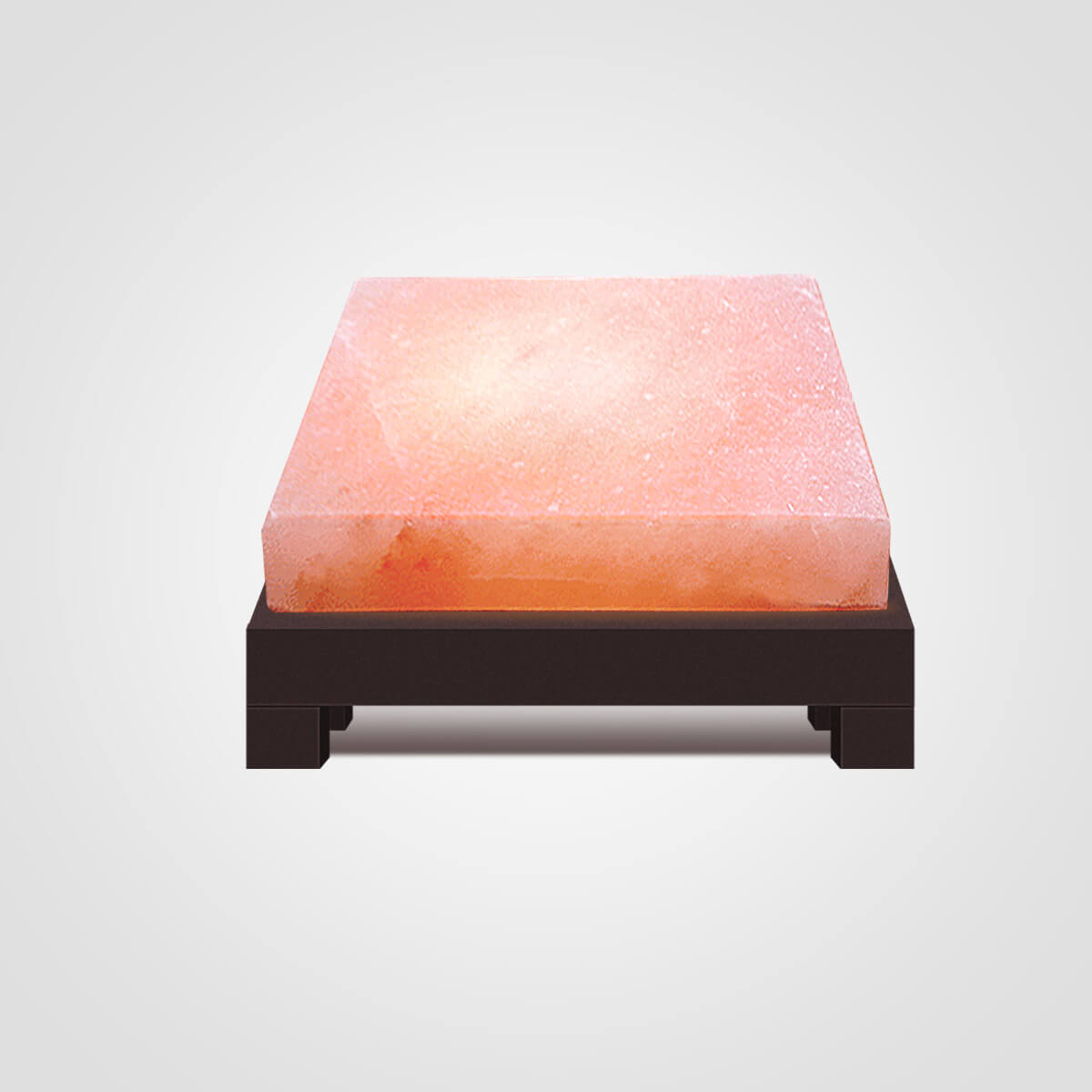 Himalayan Salt Round Slab with Wooden Holder (8x8x2) Inch