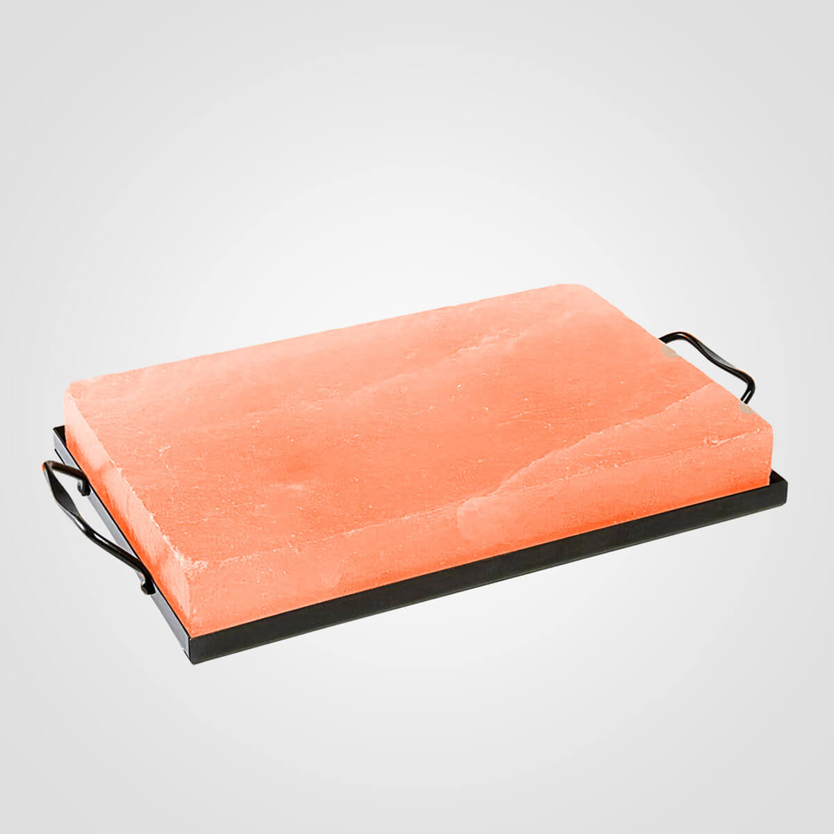 Himalayan Salt Slab with Wrought Iron Holder (12x8x2) Inches