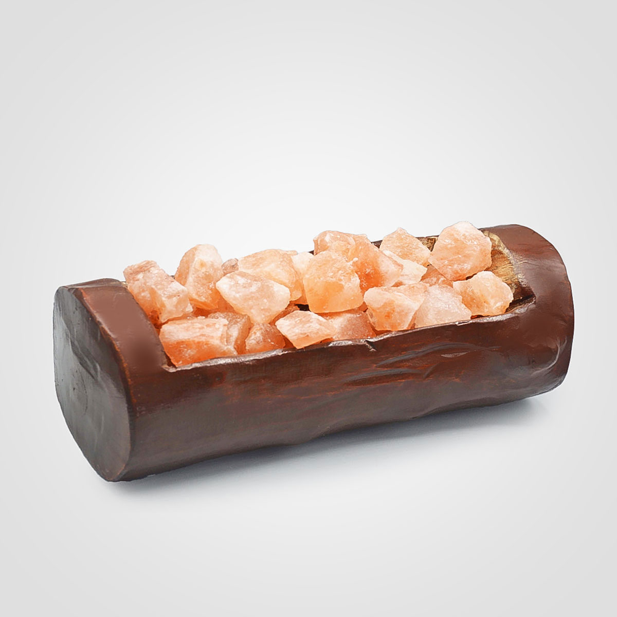 Natural Wooden bowl with salt chunks