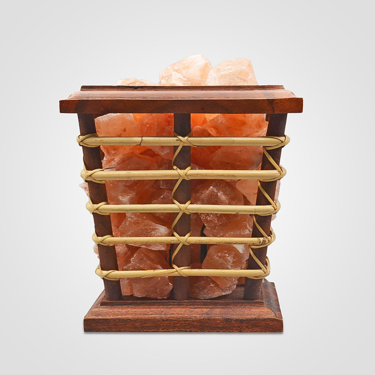 Wood Cane Basket with Salt Chunks