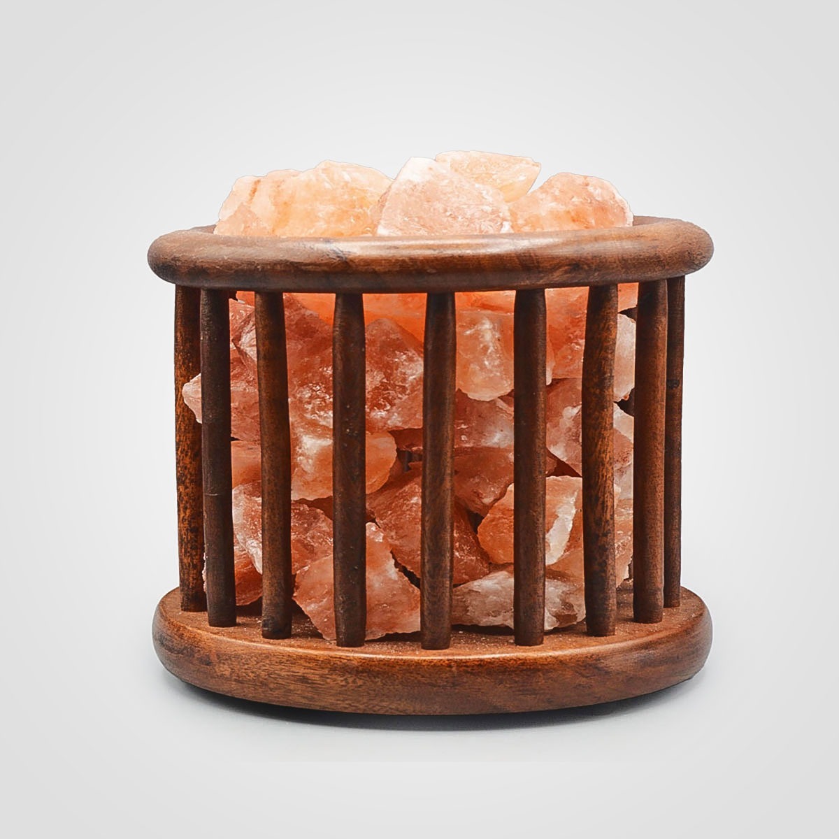Wooden Cage Basket  with Salt Chunks