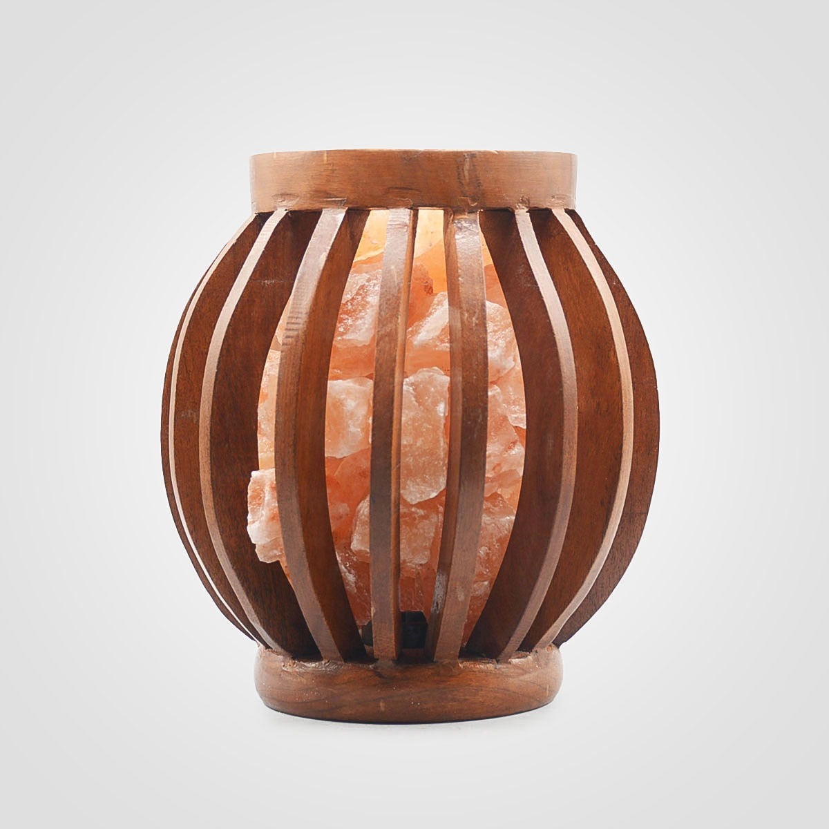 Wooden Drum Basket with Salt chunks